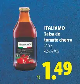 Lidl ITALIAMO Salsa de tomate cherry oferta