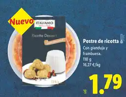 Lidl ITALIAMO Postre de ricotta oferta