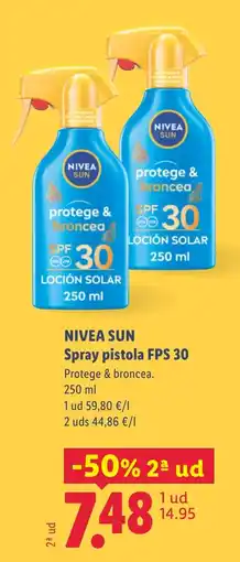 Lidl NIVEA SUN Spray pistola FPS 30 oferta