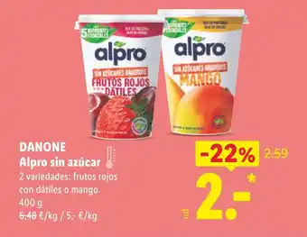 Lidl DANONE Alpro sin azúcar oferta