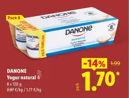 Lidl DANONE Yogur natural oferta