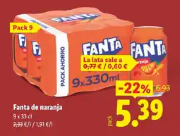 Lidl FANTA de naranja oferta