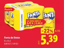 Lidl FANTA de limón oferta