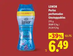 Lidl LENOR Perlas perfumadas Unstoppables oferta
