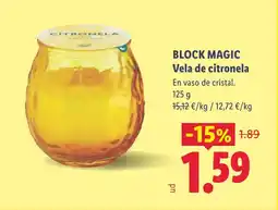 Lidl BLOCK MAGIC Vela de citronela oferta