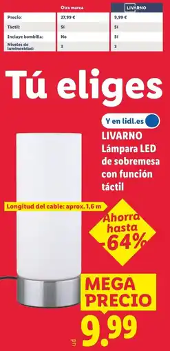 Lidl LIVARNO Lámpara LED de sobremesa con función táctil oferta