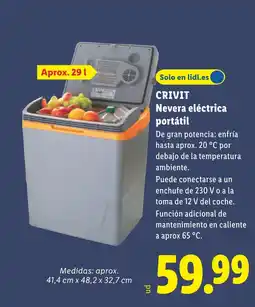 Lidl CRIVIT Nevera eléctrica portátil oferta