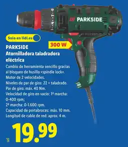 Lidl PARKSIDE Atornilladora taladradora eléctrica oferta