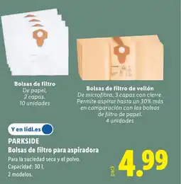 Lidl PARKSIDE Bolsas de filtro para aspiradora oferta