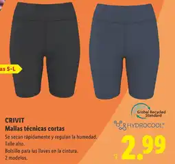 Lidl CRIVIT Mallas técnicas cortas oferta