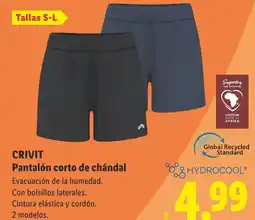 Lidl CRIVIT Pantalón corto de chándal oferta