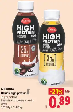 Lidl MILBONA Bebida high protein oferta
