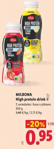 Lidl MILBONA High protein drink oferta