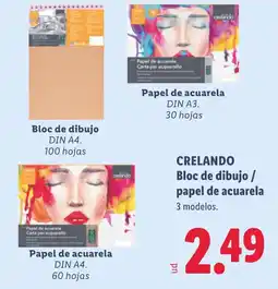 Lidl CRELANDO Bloc de dibujo / papel de acuarela oferta