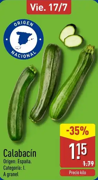 ALDI Calabacín oferta