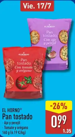 ALDI EL HORNO Pan tostado oferta