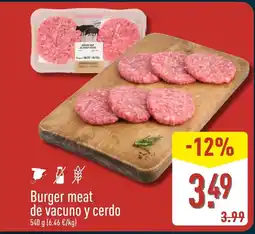 ALDI Burger meat de vacuno y cerdo oferta