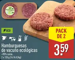 ALDI Hamburguesas de vacuňo ecológicas oferta
