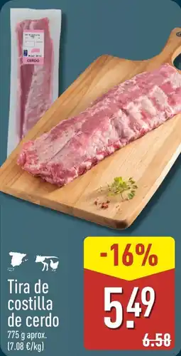 ALDI Tira de costilla de cerdo oferta
