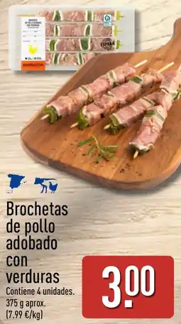 ALDI Brochetas de pollo adobado con verduras oferta