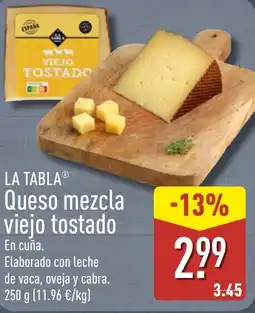 ALDI LA TABLA Queso mezcla viejo tostado oferta