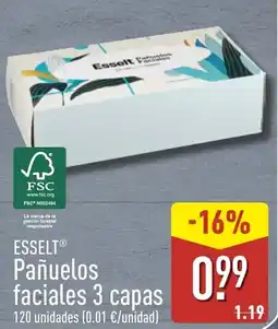 ALDI ESSELT Pañuelos faciales 3 capas oferta