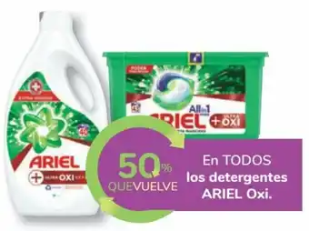 Carrefour 50% Quevuelve En Todos Los Detergentes Ariel Oxi. oferta
