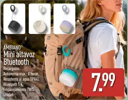 ALDI AMBIANO Mini altavoz Bluetooth oferta