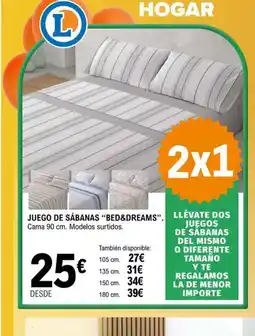 E.Leclerc Juego de sábanas bed&dreams oferta