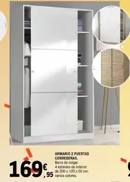 E.Leclerc Armario 2 puertas correderas oferta