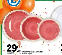 E.Leclerc Vajilla 18 piezas carmesí oferta