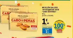 E.Leclerc CABO DE PEÑAS Mejillón gallego en escabeche 20/30 oferta