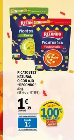E.Leclerc RECONDO Picatostes natural o con ajo oferta
