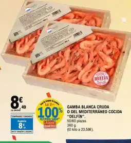 E.Leclerc DELFÍN Gamba blanca cruda o del mediterráneo cocida oferta