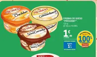 E.Leclerc PRÉSIDENT Cremas de queso oferta