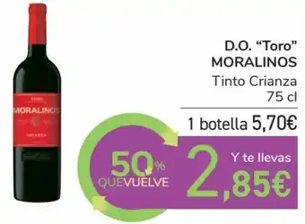 Carrefour D.O. "Toro" Moralinos Tinto Crianza 75 cl oferta