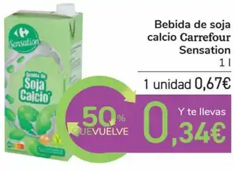 Carrefour Bebida De Soja Calcio Carrefour Sensation 1 L oferta