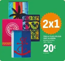 E.Leclerc Toalla playa velour 100% algodón oferta