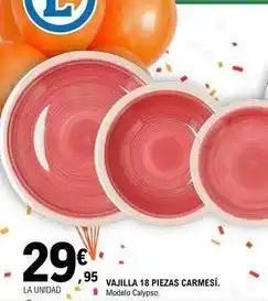 E.Leclerc Vajilla 18 piezas carmesi oferta