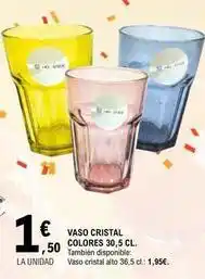 E.Leclerc Vaso cristal colores oferta