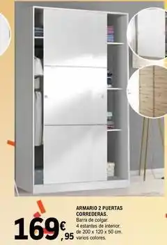 E.Leclerc Armario 2 puertas correderas oferta