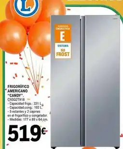 E.Leclerc Candy - frigorifico americano oferta