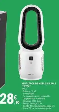 E.Leclerc Ufesa - ventilador de mesa sin aspas oferta