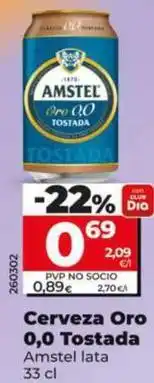Dia Amstel - cerveza oro 0,0 tostada oferta