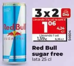 Dia Red bull sugar free oferta