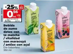 Dia Dia saborfera - bebida de zumo detox con té matcha/vitalidad con maracuyá/antiox con acai oferta