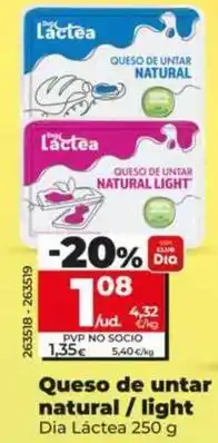 Dia Dia lactea - queso de untar natural/light oferta