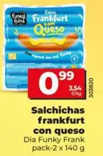 Dia Dia funky frank - salchichas frankfurt con queso dia oferta
