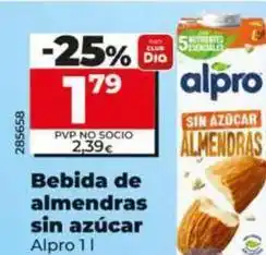 Dia Alpro - bebida de almendras sin azúcar oferta