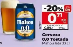 Dia Mahou - cerveza 0,0 tostada oferta